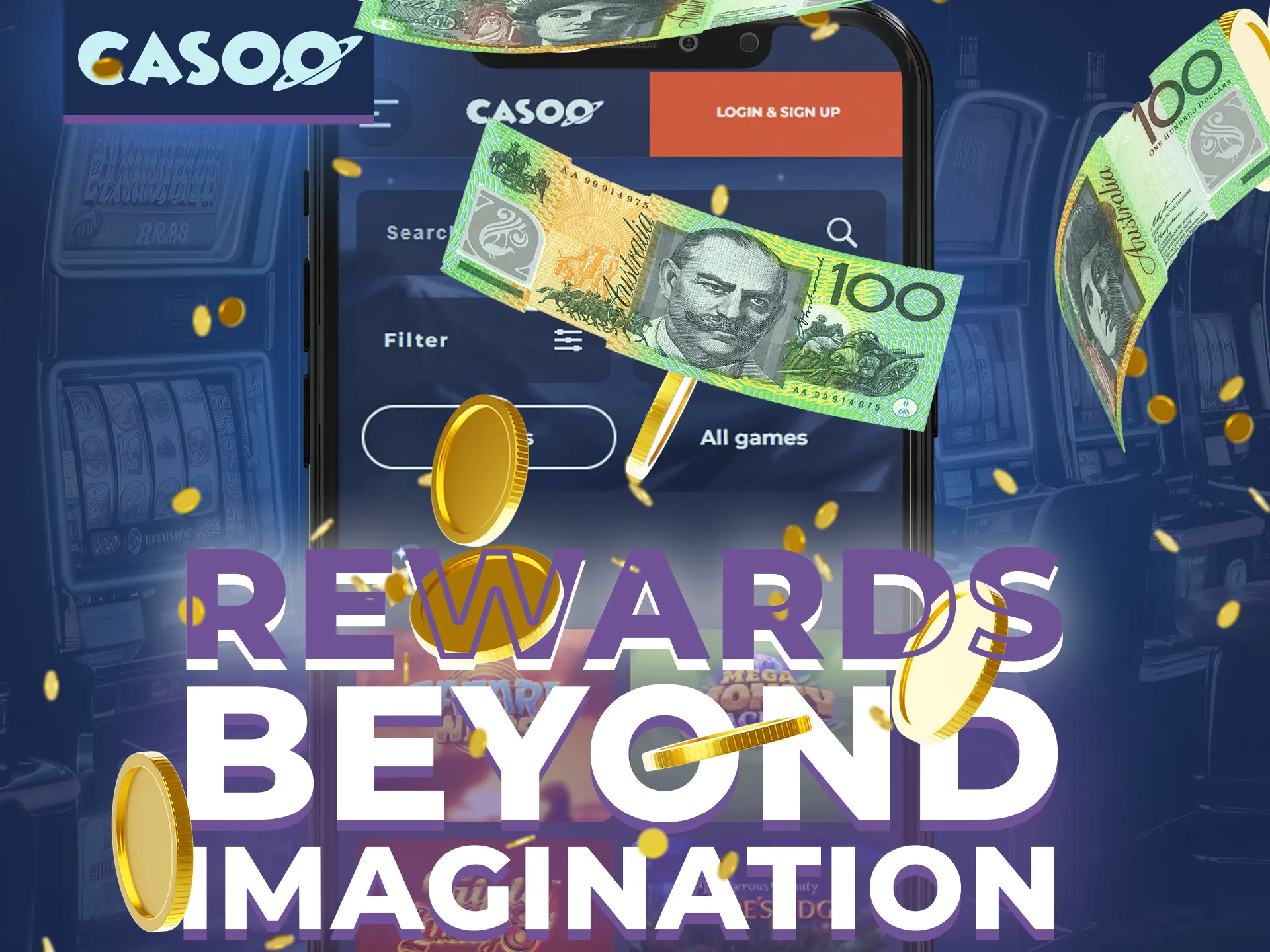 Experience crazy, beyond imagination prizes at Casoo casino.