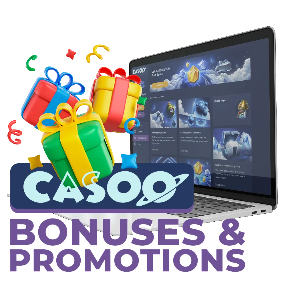 Explore all amazing bonuses of Casoo casino, to start earning incredible winnings.
