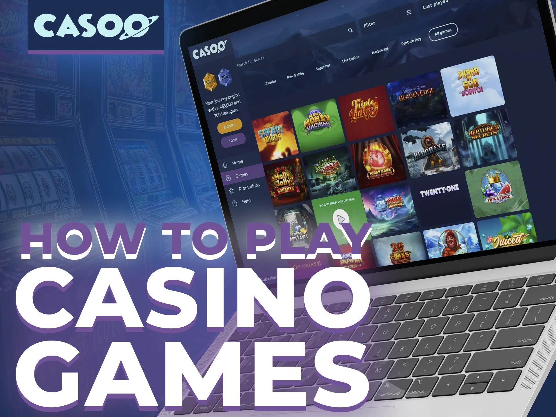 Learn how to start playing at Casoo casino.