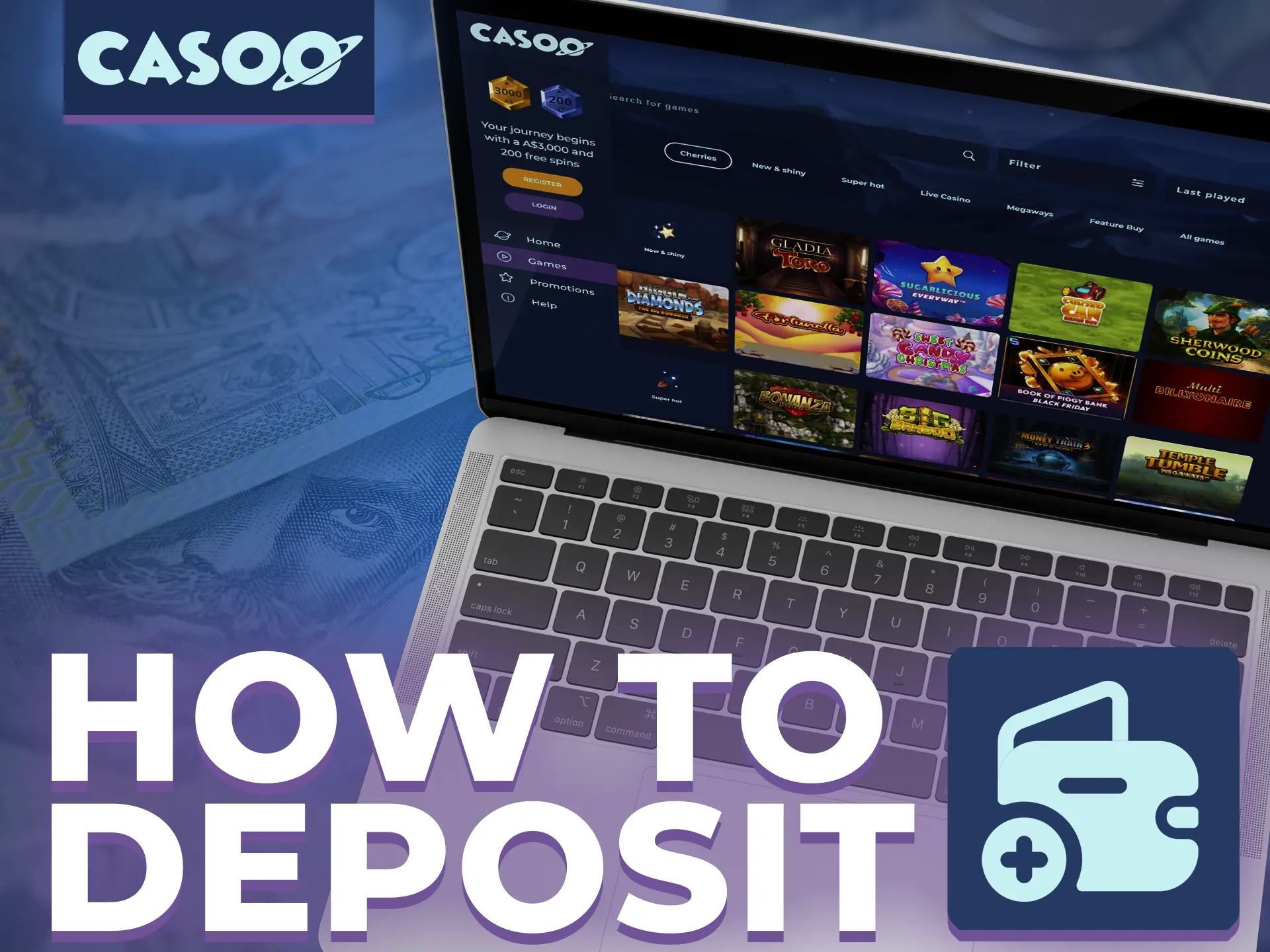 Check how you can deposit money at Casoo.