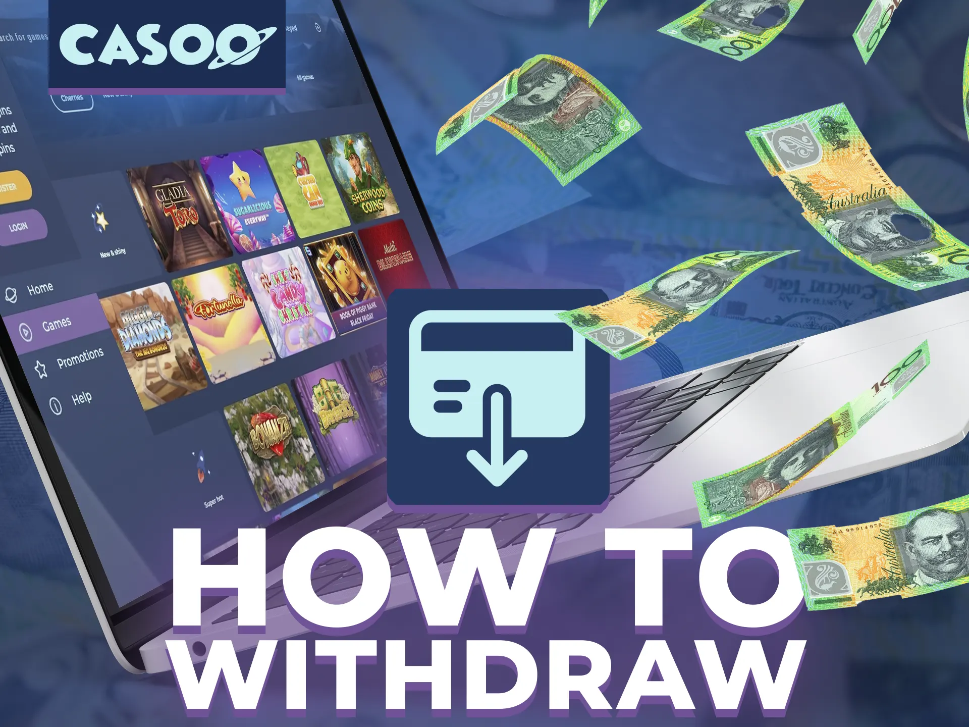 Find out how you can withdraw money from Casoo casino.