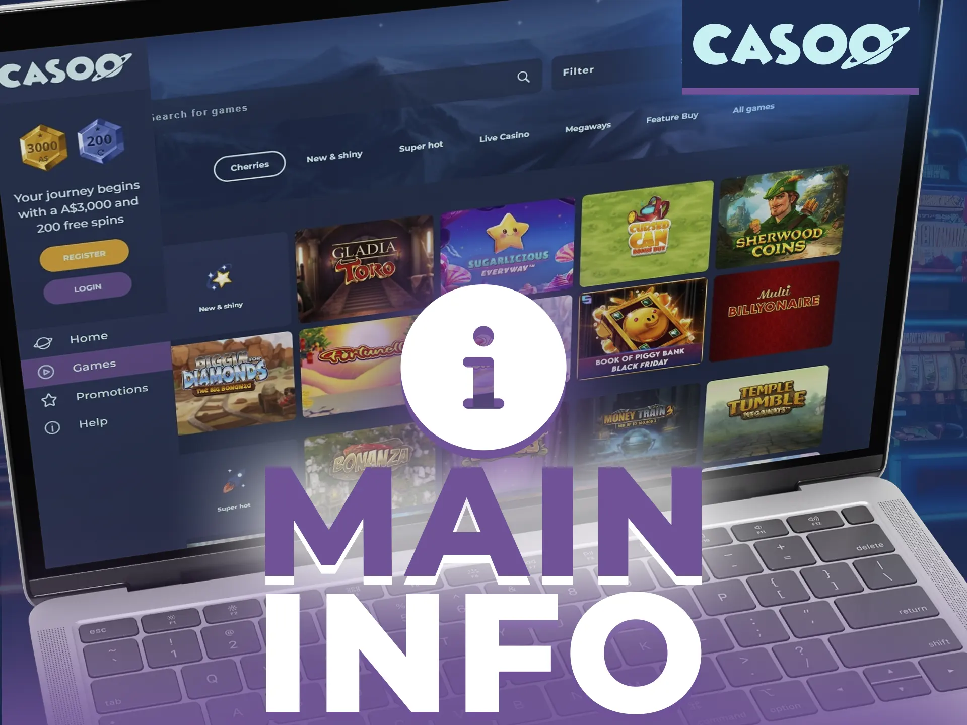Learn more information about Casoo online casino.
