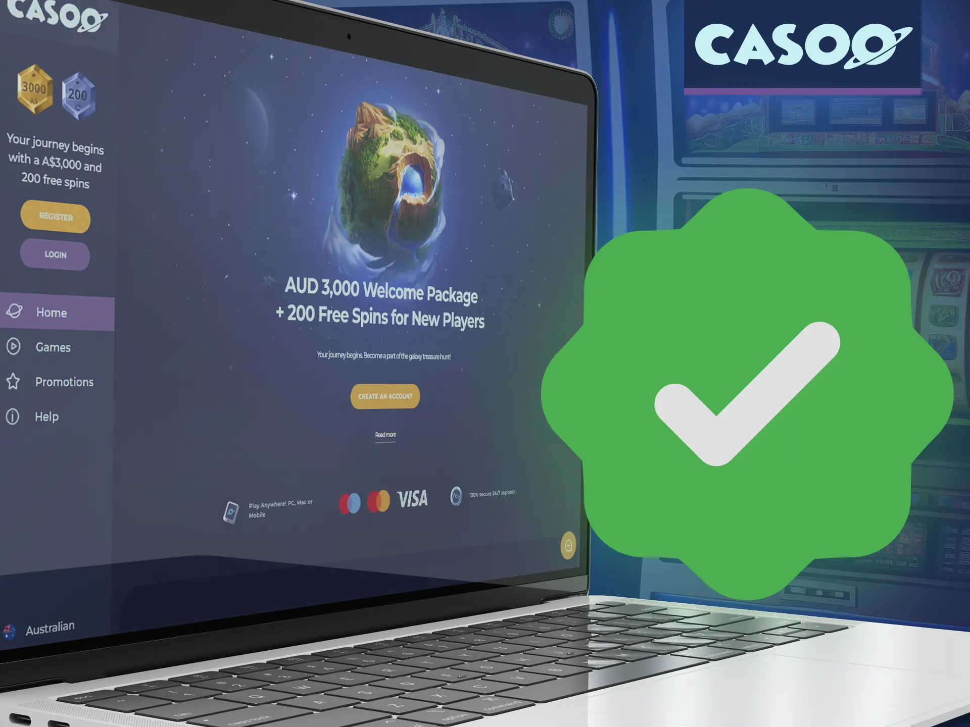 Check the verification steps to start playing at Casoo online casino.