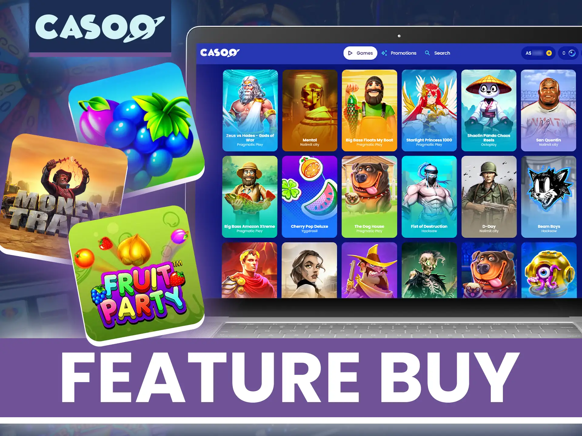 Casoo offers its players slots with a buy bonus game feature.