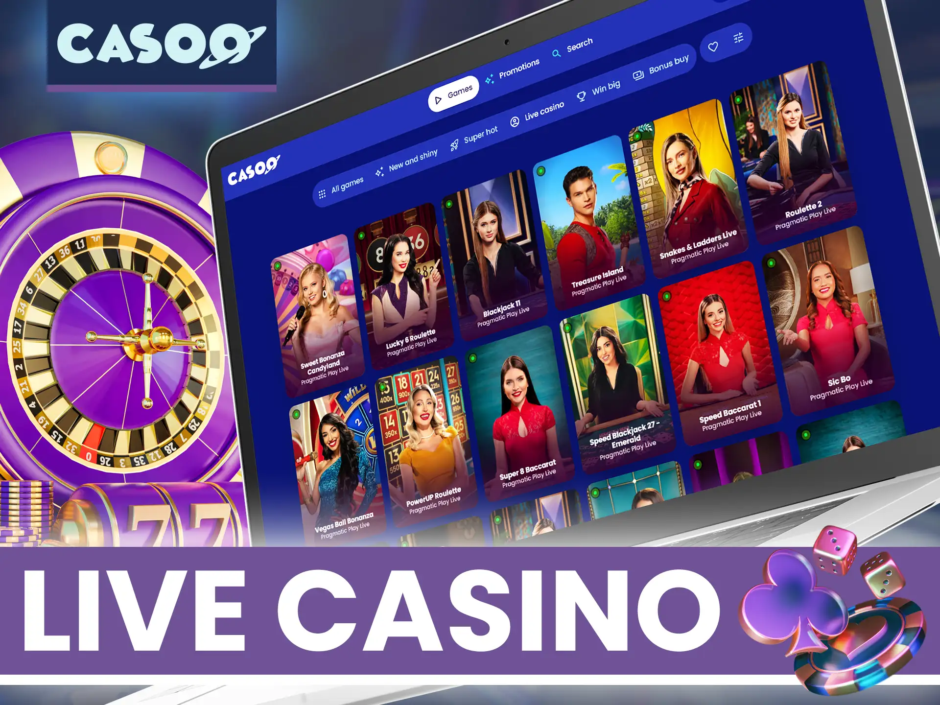 Place your bets in real time at Casoo Live Casino.