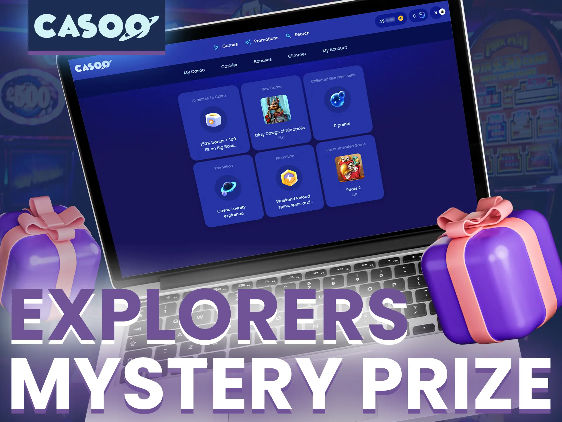 With Casoo's unique achievement system, you'll be able to claim a mystery prize.