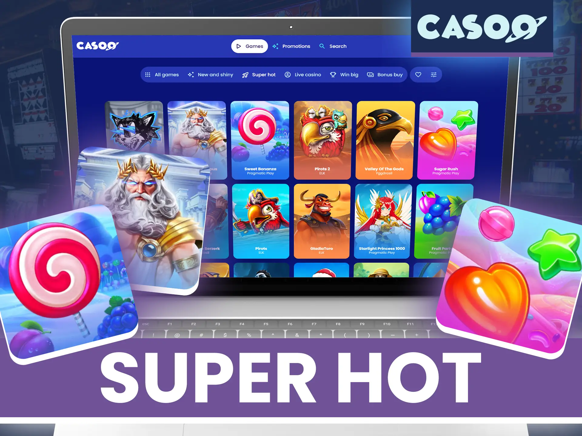 In the Super Hot section, Casoo offers the most popular games.